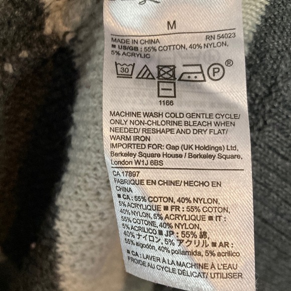 5/20$❤️🔥 GAP💫 Women’s Gray/White Striped Causal Long Sleeve Sweater - Picture 6 of 6